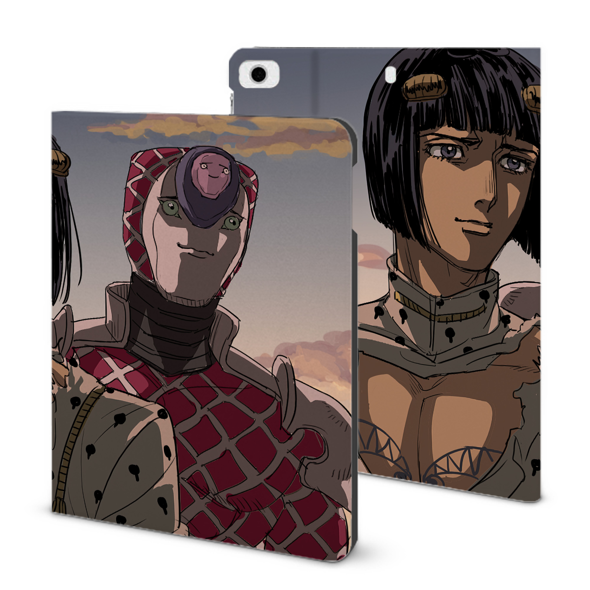 （画像用） ジョジョの奇妙な冒険 JoJo's Bizarre Adventure IPad ケース ブック型 PUレザー TPU 耐衝撃 軽量 薄型 ペン収納なし 全面保護 IPad 各モデル対応